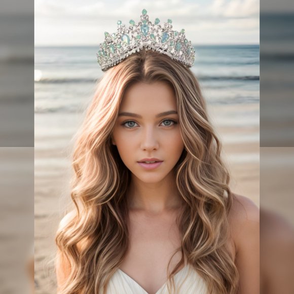 Accessories - Baroque Gemstone Crown, Princess Jewelry Headpiece, Prom, Birthday Party, Gift